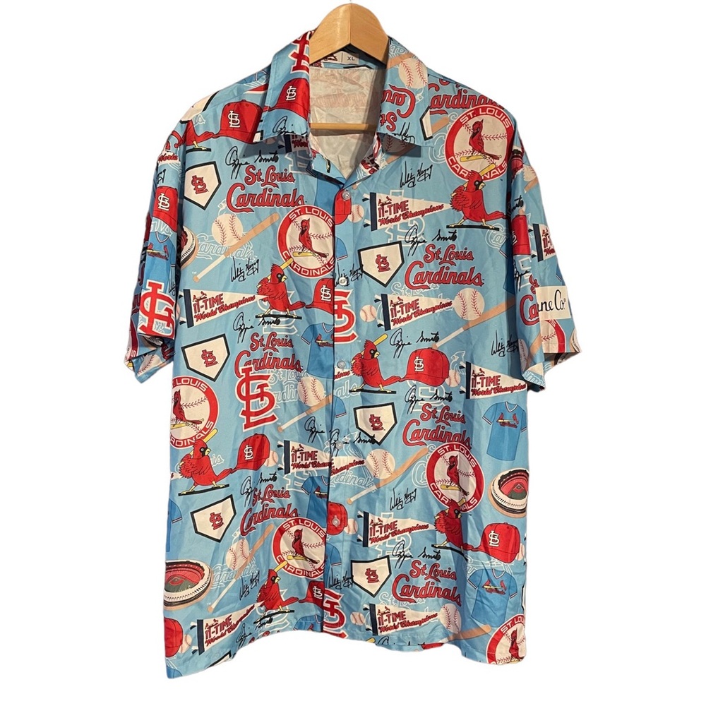 SGA St Louis Cardinals Shirt Mens XL Hawaiian All Over Print Baseball Sports